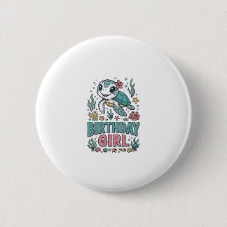 Badge Rond 5 Cm Chemise à gravure vintage tortue marine de fille d