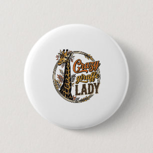 Badge Rond 5 Cm Chemise à motif de gravure vintage Crazy Giraffe L