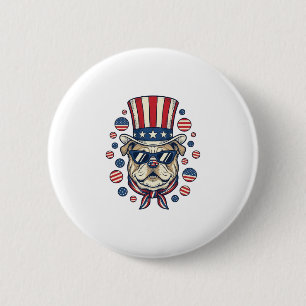 Badge Rond 5 Cm Chemise à motif de gravure vintage de bulldog patr