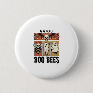 Badge Rond 5 Cm Chemise abeille fantôme gravure vintage jeu de mot