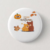 Badge Rond 5 Cm Chemise Automne, Chemise Thanksgiving, Pumpki Auto (Devant)