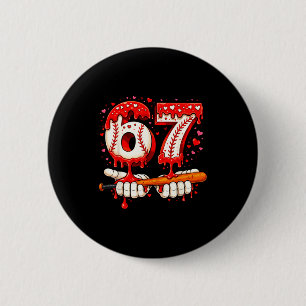 Badge Rond 5 Cm Chemise Baseball 67 Glace Crème Goutte