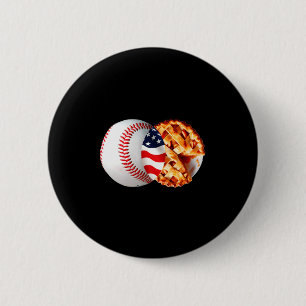 Badge Rond 5 Cm Chemise Baseball Tarte Drapeau Américain Juillet