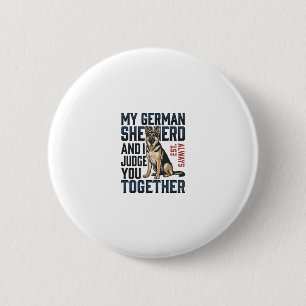 Badge Rond 5 Cm Chemise Berger Allemand Amoureux de Chien Drôle Gr