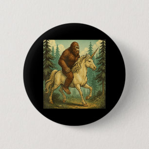Badge Rond 5 Cm Chemise Bigfoot chevauchant une licorne Hommes Fem