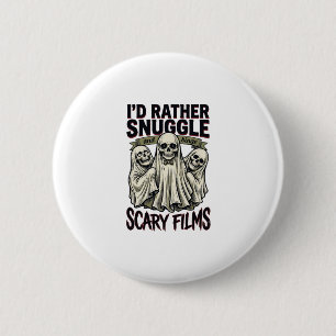 Badge Rond 5 Cm Chemise Câlin Horreur Nuit de Film de Crâne Fantôm
