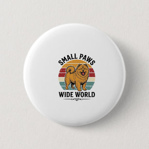 Badge Rond 5 Cm Chemise Chow Chow Petits Pattes Grand Monde Vintag