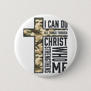 Badge Rond 5 Cm Chemise chrétienne Croix de la Foi Je peux faire t