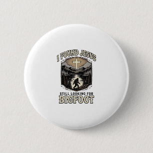 Badge Rond 5 Cm Chemise chrétienne vintage Bigfoot Jésus drôle