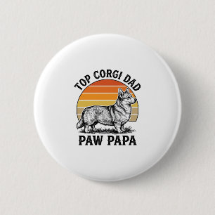 Badge Rond 5 Cm Chemise Corgi Papa Vintage Sunset Chien Papa Cadea