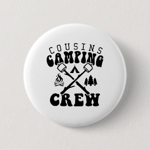 Badge Rond 5 Cm Chemise Cousin Camping Crew 2025 Vacances en Famil