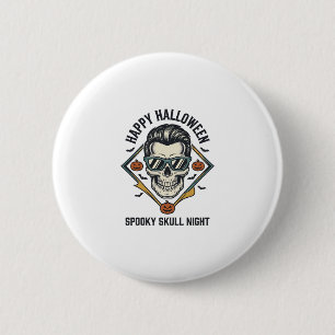 Badge Rond 5 Cm Chemise crâne Halloween Gravure vintage Graphique_