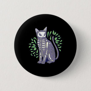 Badge Rond 5 Cm Chemise crâne - Kitty Skeleton Costume d'Halloween