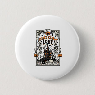 Badge Rond 5 Cm Chemise d'amour de saison effrayant squelette Hall