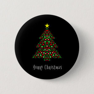 Badge Rond 5 Cm Chemise d'arbre de Noël pour Noël - Xmas Joyeux N