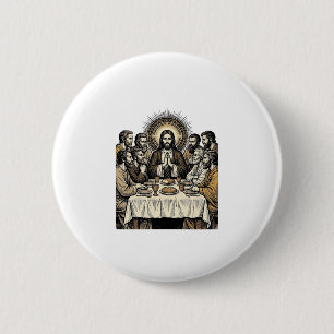 Badge Rond 5 Cm Chemise d'art religieux gravure sainte Cène vintag