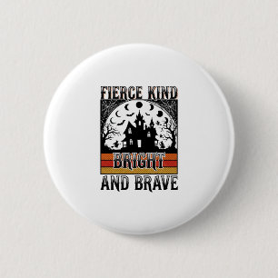 Badge Rond 5 Cm Chemise d'autonomisation Halloween Brave Vintage S