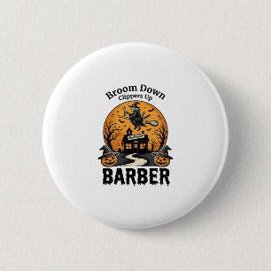 Badge Rond 5 Cm Chemise de barbier Halloween Sorcière Salon ensorc