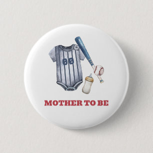 Badge Rond 5 Cm Chemise de baseball Biberon Maman Future Baby Show