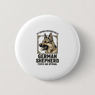 Badge Rond 5 Cm Chemise de Berger Allemand pour les Amoureux de Ch