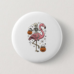 Badge Rond 5 Cm Chemise de bonbons d'Halloween de flamant rose che