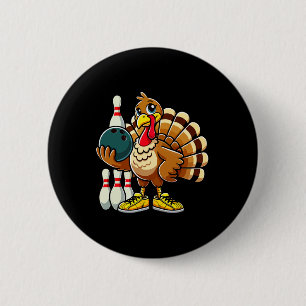 Badge Rond 5 Cm Chemise de Bowling Thanksgiving Femmes Hommes Drôl