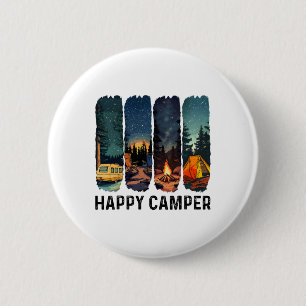 Badge Rond 5 Cm Chemise de campeur heureux Aventure de randonnée C