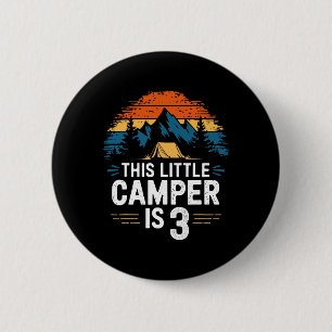 Badge Rond 5 Cm Chemise de camping pour 3e anniversaire pour enfan