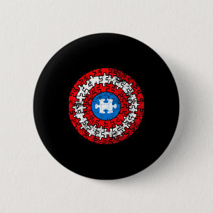Badge Rond 5 Cm Chemise de capitaine de sensibilisation à l'autism