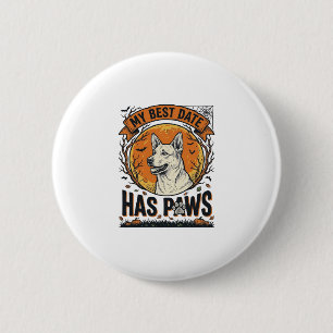 Badge Rond 5 Cm Chemise de chien Halloween pour parents d'animaux