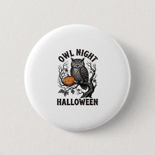 Badge Rond 5 Cm Chemise de chouette d'Halloween Vintage Party d'oi