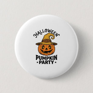 Badge Rond 5 Cm Chemise de citrouille d'Halloween Chapeau de sorci