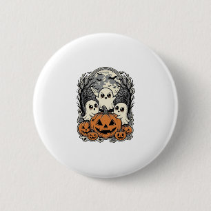 Badge Rond 5 Cm Chemise de citrouille fantôme mignonne Gravure vin