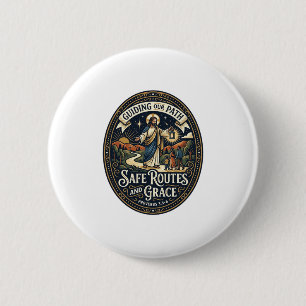 Badge Rond 5 Cm Chemise de conducteur de bus Jésus travailleur de