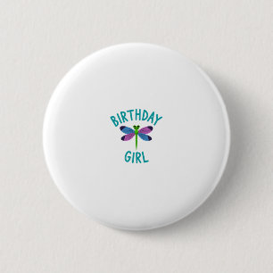 Badge Rond 5 Cm Chemise de fille d'anniversaire tee party d'annive