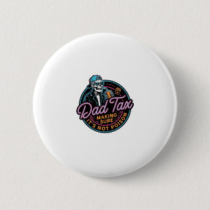 Badge Rond 5 Cm Chemise de gravure vintage de squelette de taxe de