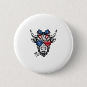 Badge Rond 5 Cm Chemise de gravure vintage de vache des Highlands