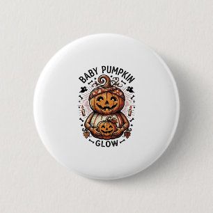 Badge Rond 5 Cm Chemise de grossesse citrouille Halloween vintage