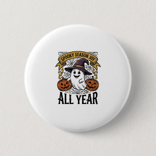Badge Rond 5 Cm Chemise de joie de saison effrayant fantôme Hallow