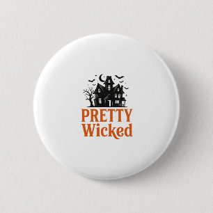 Badge Rond 5 Cm Chemise de maison hantée Halloween vintage Pretty