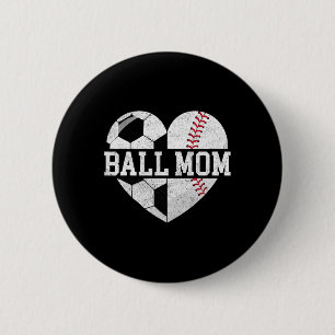 Badge Rond 5 Cm Chemise de Maman de Ballon Cœur Drôle Baseball Foo
