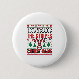 Badge Rond 5 Cm Chemise de Noël drôle de canne à bonbon