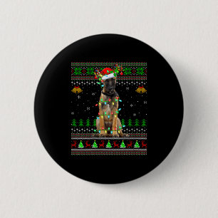 Badge Rond 5 Cm Chemise de Noël hideuse pour femmes Chien Malinois