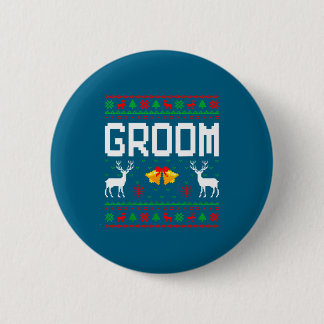 Badge Rond 5 Cm Chemise de Noël laide pour couple marié mariée mar