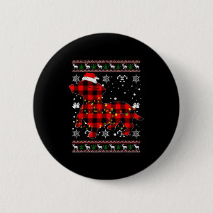 Badge Rond 5 Cm Chemise de Noël pour cadeau amateur de teckel Sant