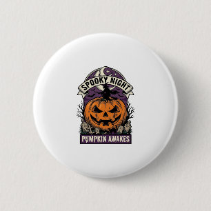 Badge Rond 5 Cm Chemise de nuit effrayante sorcière citrouille Hal