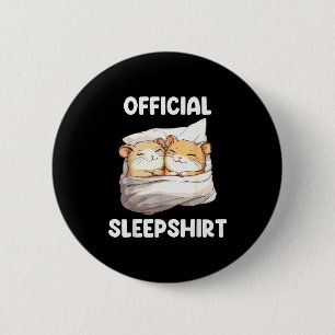 Badge Rond 5 Cm Chemise de nuit Hamster Amoureux des Animaux Pyjam