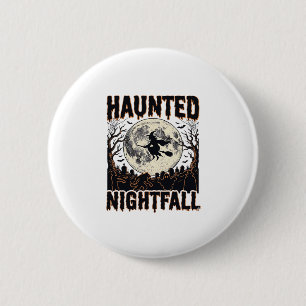 Badge Rond 5 Cm Chemise de nuit hantée Gravure vintage Halloween D