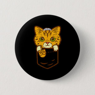 Badge Rond 5 Cm Chemise de nuit Hanukkah pour chaton juif Cket