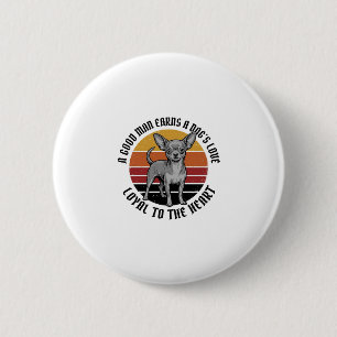 Badge Rond 5 Cm Chemise de papa Chihuahua Gravure vintage Concepti